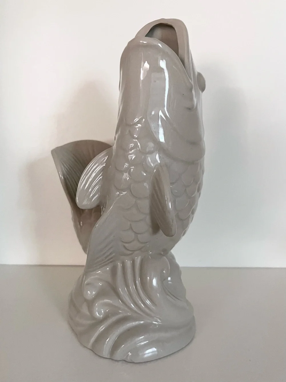 Koi fish glazed ceramic vase